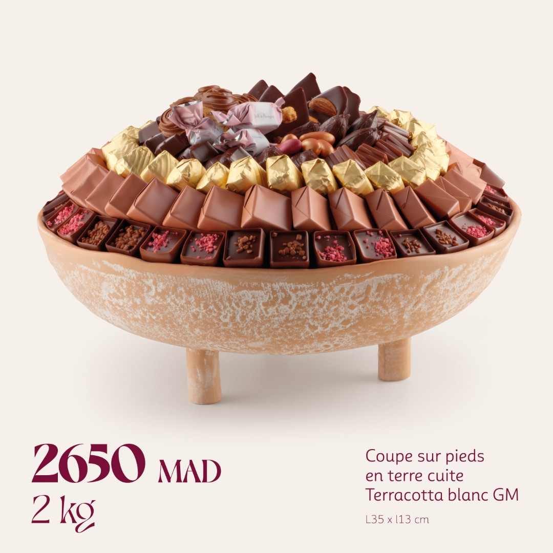 Coupe sur pieds en terre cuite Terracotta blanc